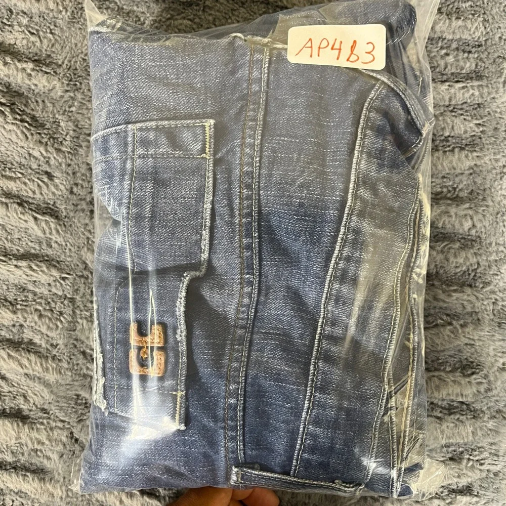 Joes Jeans Rebel Mens 38 Relaxed Straight Leg Dark Wash Distressed Denim AP483
